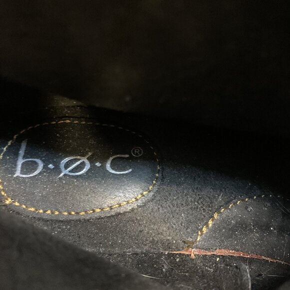 b.o.c. Womens Ankle Boot Black Suede Side Zip Strap & Knot Accent Round Toe 8M - Picture 7 of 8